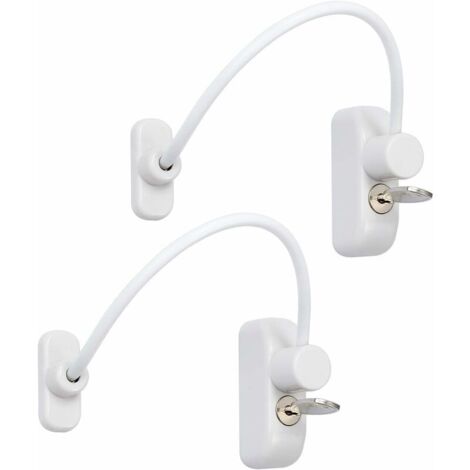 Fenêtre Entrebâilleur de Porte Verrouillage Porte Coulissante Bébé Sécurité Enfant Verrou de Sécurité Câble Catch Fils avec Clé en Acier 2pcs