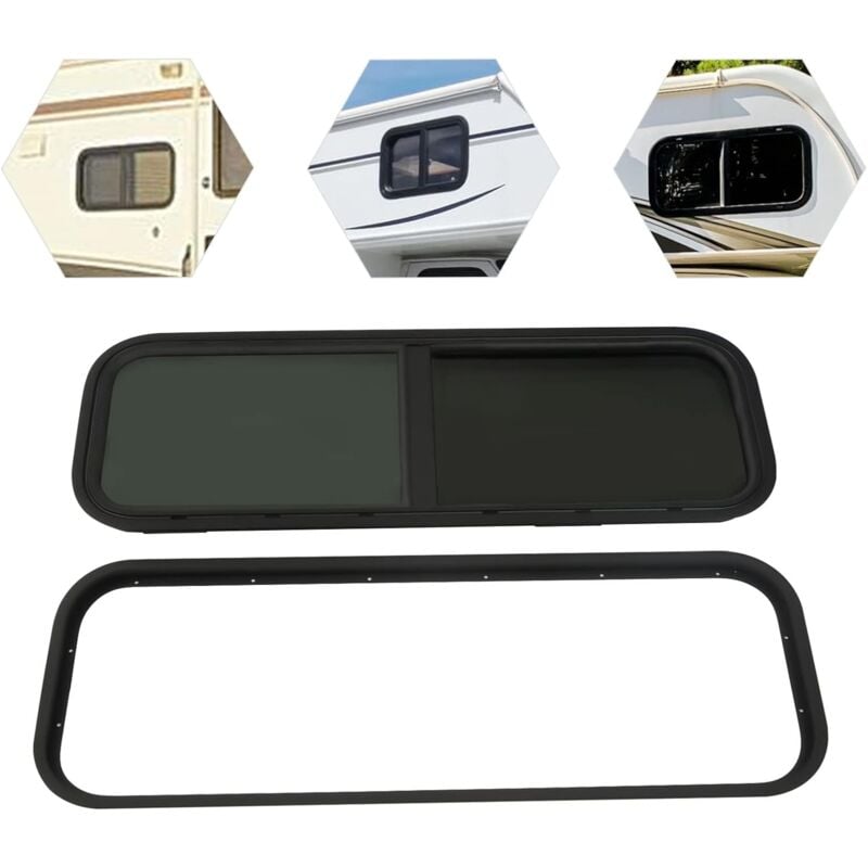 Gojoy - Fenêtre latérale pour camping-car, fenêtre coulissante teintée pour caravane, 900 x 300 mm, fenêtre basculante pour camping-car, avec