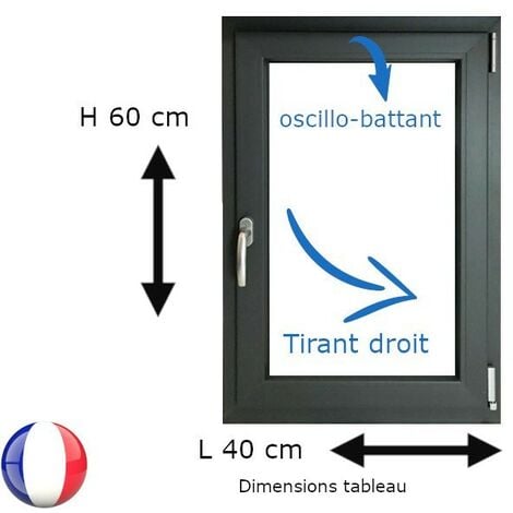 Fenêtre PVC blanc oscillo-battante 1 vantail droit + volet roulant h.95 x  l.80 cm - Brico Dépôt