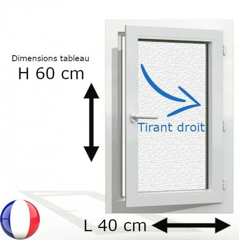 Fenêtre PVC 1 vantail oscillo-battant GoodHome blanc - l.40 x h.60 cm,  tirant droit
