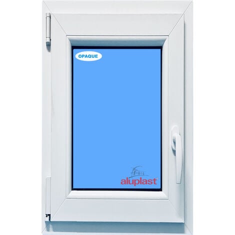 Fenêtre PVC H1000 mm X L500 mm Blanc, Oscillo-battante Tirant Gauche Verre Dépoli