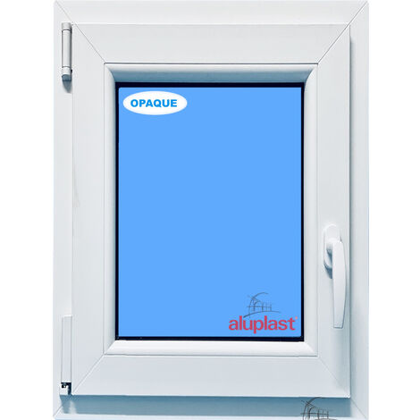Fenêtre PVC H1000 mm X L700 mm Blanc, Oscilo-battante Tirant Gauche Verre Dépoli