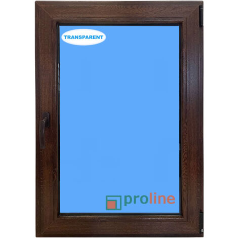 Fenêtre PVC H1000 mm X L700 mm  Noyer Oscilo-battante Tirant droite Verre Transparent