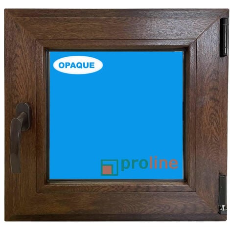 ECO-BLU Fenêtre PVC H500 mm X L500 mm Noyer Oscillo-battante Tirant Droite Verre Dépoli