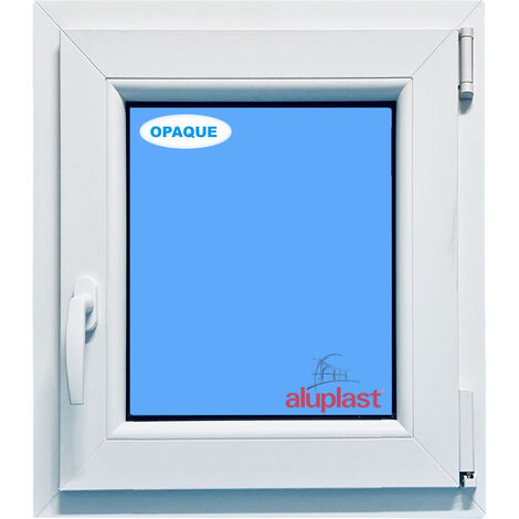 Fenêtre PVC H800 mm X L600 mm Blanc, Oscillo-Battante Tirant Droit Verre Dépoli