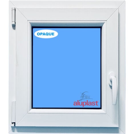 Fenêtre PVC H800 mm X L600 mm Blanc, Oscillo-Battante Tirant Gauche Verre Dépoli