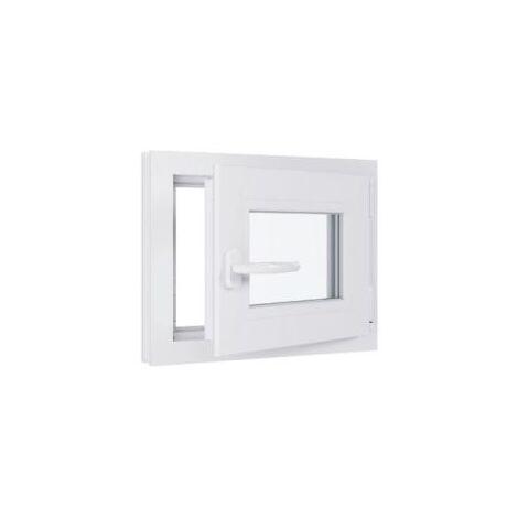 Fenêtre PVC triple vitrage – Tirant droite – Blanc – LxH 500x400 mm – Isolation thermique et acoustique – Ferrage de sécurité inclus – Hexafen