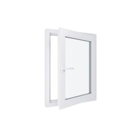 HEXAFEN Fenêtre PVC - Triple vitrage - Tirant Droite - Blanc - LxH : 700x900 mm