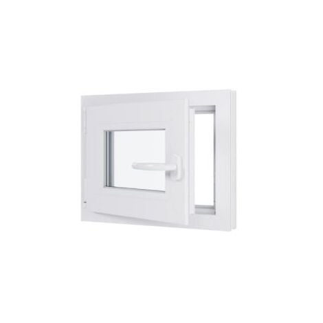 HEXAFEN Fenêtre PVC - Triple vitrage - Tirant Gauche - Blanc - LxH : 500x400 mm