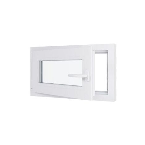 HEXAFEN Fenêtre PVC - Triple vitrage - Tirant Gauche - Blanc - LxH : 700x400 mm
