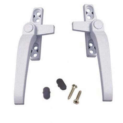 Fenêtres en alliage d'aluminium gauche et droite avec verrouillage de sécurité à double vitrage - tige droite blanche 142 × 15 mm, 2 pièces