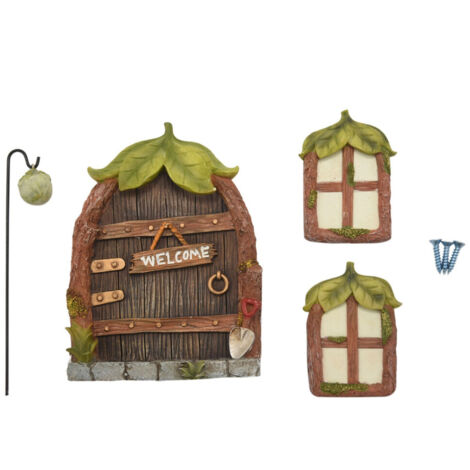 Fenêtres et portes miniatures de la maison des fées et des gnomes, décorations de jardin