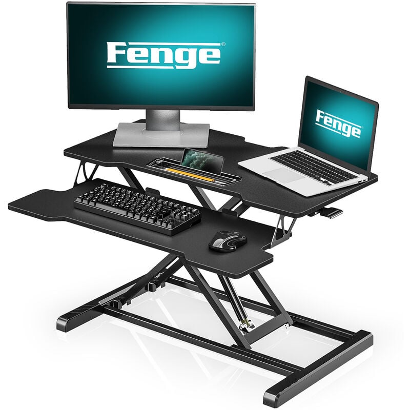 Fenge Bureau Assis Debout Moyen Noir 32''/80cm SD315001WB