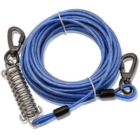 FENOPLASTICALaisse de jardin pour chien, grande laisse pour chien - bleue - 6 mm x 9,75 mètres