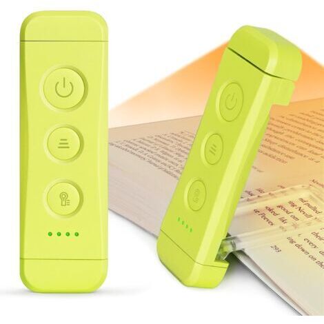 FENOPLASTICALampe de lecture rechargeable - 3 tons chauds x 5 niveaux de luminosité, cadeau de lecture - 1 pièce, jaune