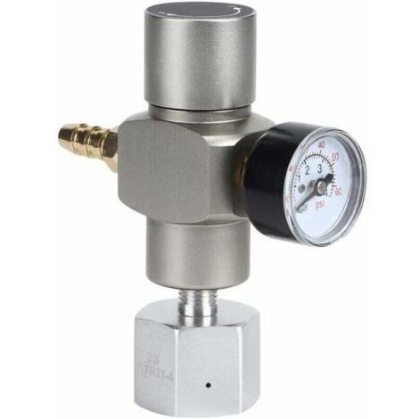 FENOPLASTICAUn adaptateur CO2 2 en 1 pour mini machines à soda, comprenant un régulateur de pression de gaz CO2 et un adaptateur 3/8 pouce vers TR21.4.