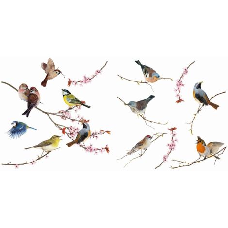 Fenster-Sticker Birds, 31 x 31 cm / 2 Bögen