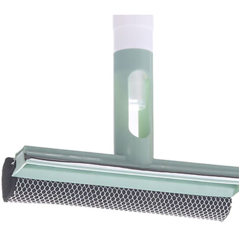 Fenster- und Oberflächenpoliergerät mit integrierter Sprühfunktion, abnehmbarem Abzieher, aus PP- und TPR-Materialien, grüne Farbe, 3-in-1-Design.