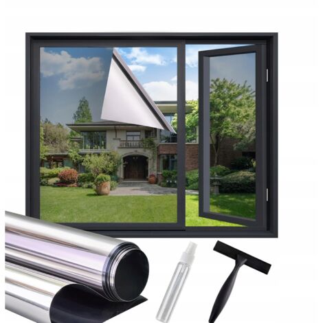 FENSTER-VERDUNKLUNGSFOLIE, selbstklebend, verdunkelnd, 45 x 400 cm, schwarz, verspiegelt