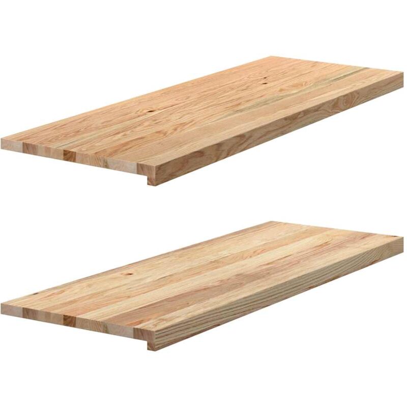 Vidaxl - Fensterbänke 2 Stk. Unbehandelt 110x40x2 Cm Massivholz Eiche