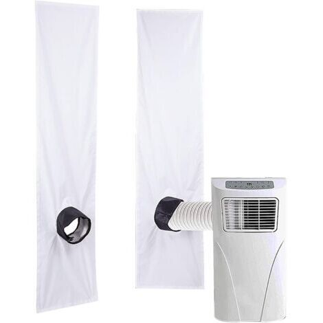 Fensterdichtung, Universelles Fenster-Kit für tragbare Klimaanlage, Fensterabdichtungsgewebe für tragbare Klimaanlage und Trockner mit verstellbarer Kupplung und Spannseil (1 Stück, 2 m)