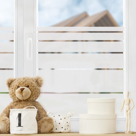 MICASIA Fensterfolie 60x80 cm Streifen IV Folie für Fenster Sichtschutz statische Milchglas blickdicht