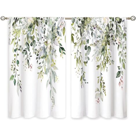 Fenstergitter im böhmischen Landhausstil mit Eukalyptusblattmuster, weiß, 66 x 91 cm. Ideal für Wohn- oder Schlafzimmer. Schützt vor der Sonne und lässt gleichzeitig Licht herein.