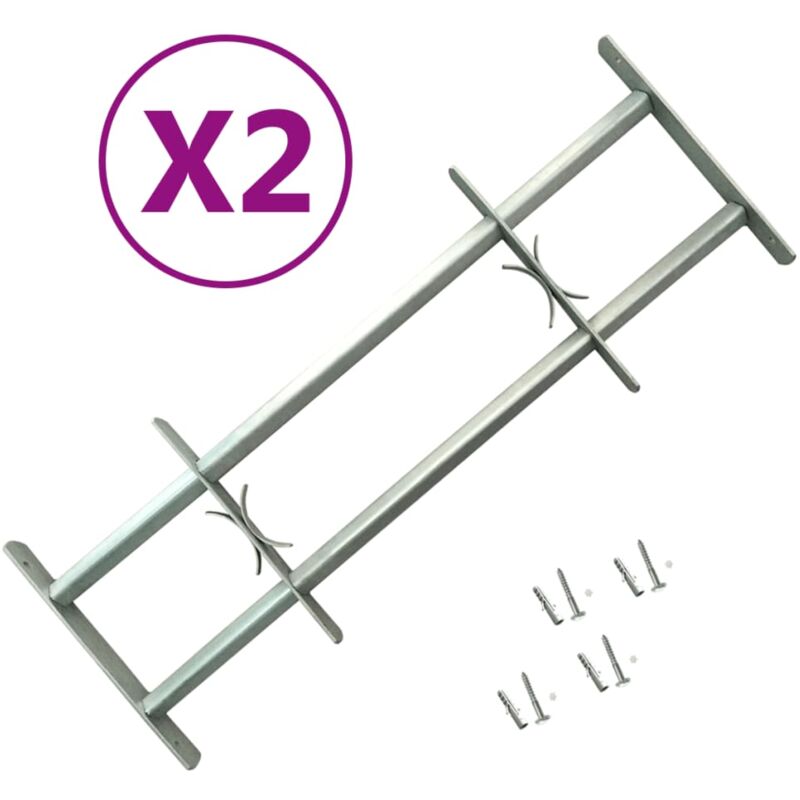 Vidaxl Fenstergitter Verstellbar Für Fenster 2 Stk. 700-1050 Mm