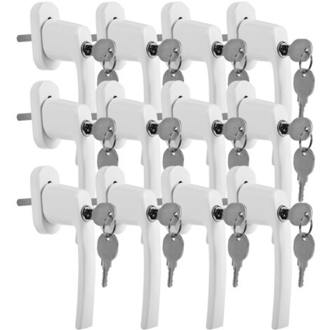 Fenstergriff Fenstergriffe Alu Set Sicherheitsfenstergriff abschließbar Griff 12X weiß