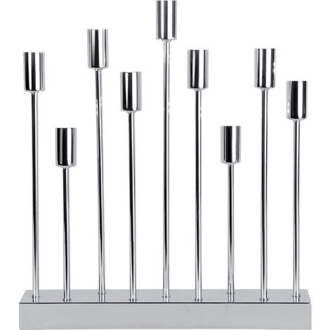 Fensterleuchter -Pix', Metall, 9 x E14 Fassungen für Leuchtmittel, silber, H 50cm, B 42cm