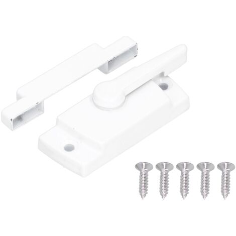 Fensterriegel, quadratischer Guillotine-Riegel aus weißer Zinklegierung, rostfrei, robust, multifunktional, für Haus, Büro, Villa, Innenhof