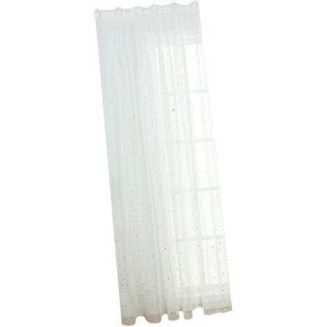 Fentre Blanc Polyester avec toiles Argentes Rideau Tulle