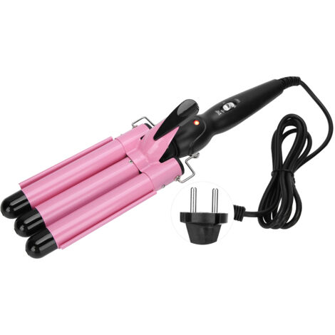 Fer à boucler 3 barils réglable, lisseur, ondulateur et cranteur pour cheveux, outil de coiffure 110V-240V prise EU 22mm