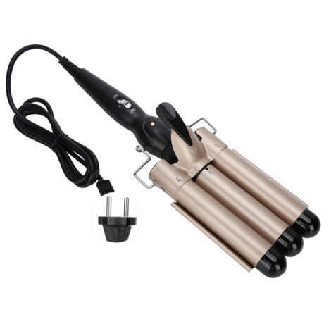 Fer à Boucler 3 Barils Réglable, Lisseur Ondulateur et Cranteur pour Coiffure, 28mm, Prise EU 110V-240V