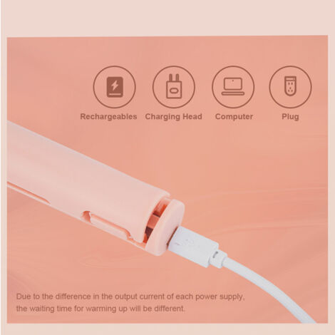Fer à Boucler Miniature Portable 2 en 1, Lisseur de Cheveux USB, [Plastique, Alliage], [170mm], [4 Coloris], Modèle Salon, Conçu pour les Cheveux Courts, Sécurité à Haute Température, Cadre 3D et Tech