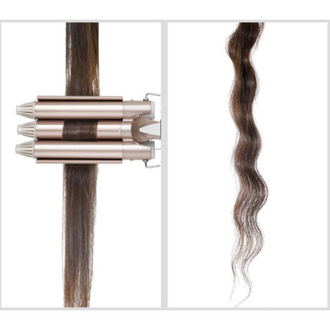 Fer à friser 3 en 1 avec lisseur et boucleur pour cheveux courts et longs