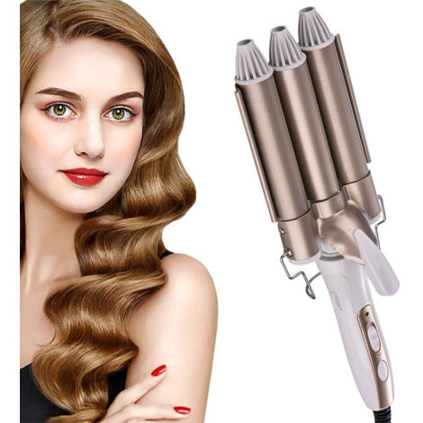 Fer à friser 3 tubes, lisseur et boucleur pour cheveux longs ou courts