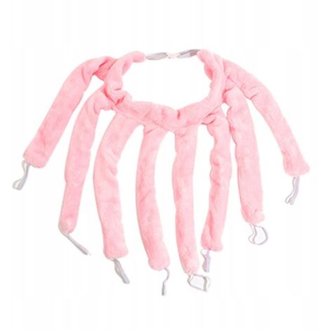 Fer à friser doux et sans chaleur, réutilisable en polaire rose corail