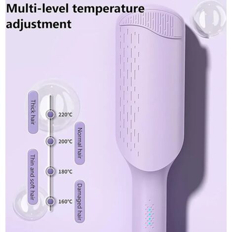 Fer à friser en forme de S avec fonction anti-brûlure et technologie ionique négative  lisseur à cheveux à revêtement céramique avec contrôle intelligent de la température.