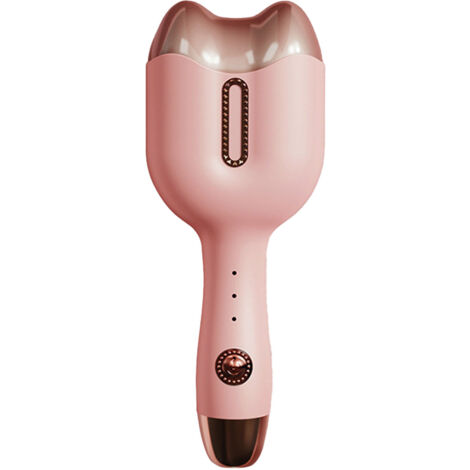 Fer à friser portable 220V en matériau PTC, pratique et stylé pour ondulations mignonnes, idéal voyage et maison, rose.