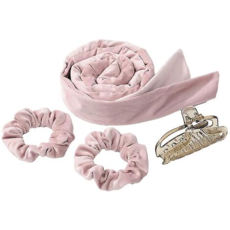 Fer à friser sans chaleur, bandeau pour boucles naturelles sans chaleur rose