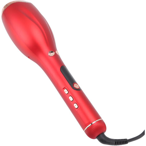 Fer à lisser automatique avec écran LED, chauffage rapide, pour cheveux, débutants, rouge, voltage universel 110-240V