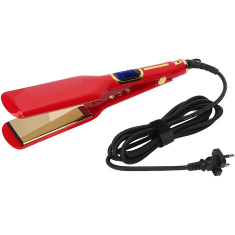 Fer à lisser céramique rouge, manche ergonomique, chauffage rapide, thermostat intelligent, pour salon et coiffure, prise UE 100‑240V