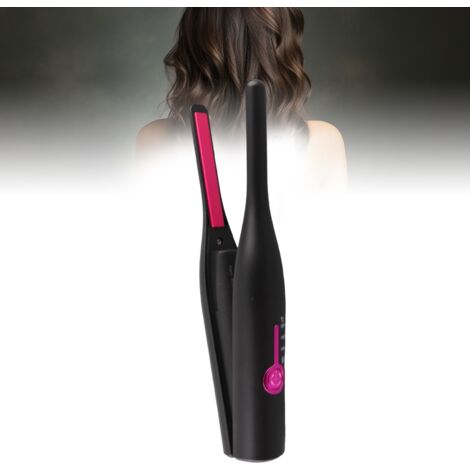 Fer à lisser crayon PTC à chauffage rapide, sans fil, petit lisseur/boucleur pour tous types de cheveux, noir