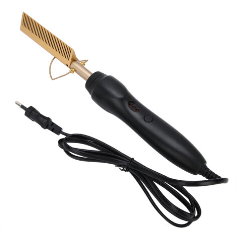 Fer à lisser et à boucler électrique multifonction, peigne chauffant pour cheveux (prise UE 220V)