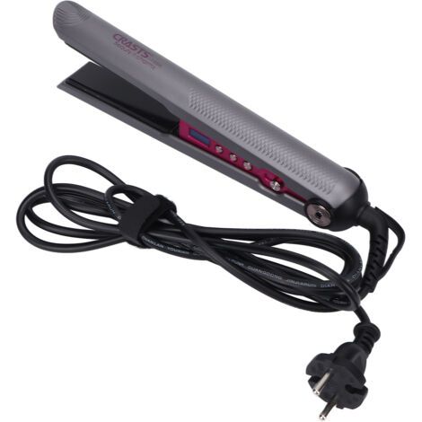 Fer à lisser professionnel 2 en 1 avec fonction lissage et bouclage, écran LCD et prise UE 110‑240V