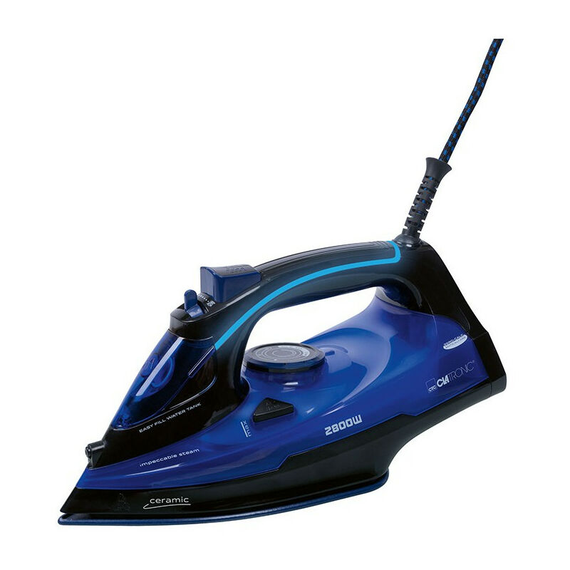 Fer à repasser vapeur avec 7 fonctions 2800W Clatronic db 3755 Noir/bleu