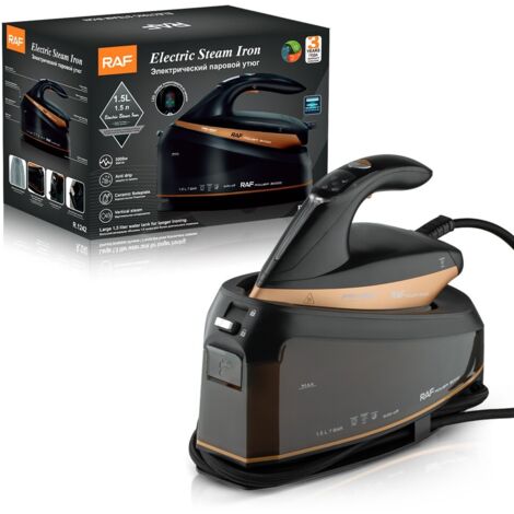 Fer à repasser, Fer à Vapeur, Semelle antiadhésive, Portable, 3000W, Noir