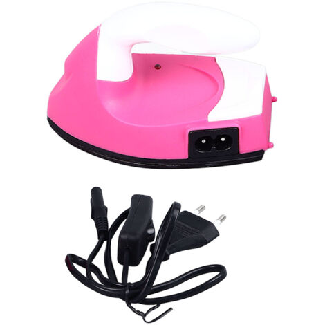Fer à repasser miniature portable pour enfants, machine à repasser électrique manuelle DIY, prise EU 110‑240V, idéal pour travaux manuels et loisirs créatifs.