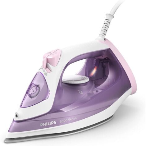 Fer à Repasser Vapeur - 1700W, 30g/min - Effet Pressing 140g - Vapeur Verticale - Semelle SteamGlide Plus - Violet